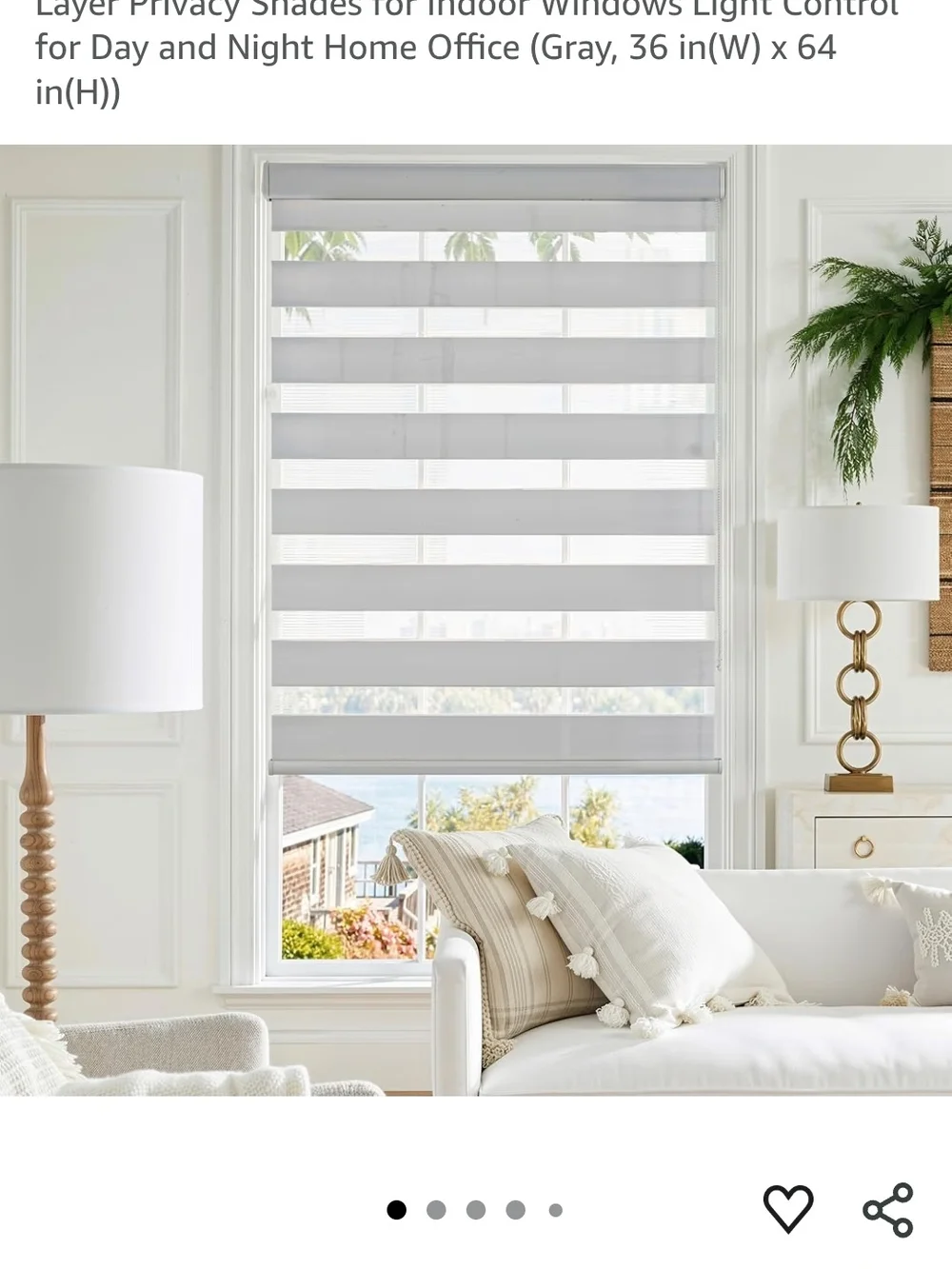 Gray Layered Privacy Window Shade - Home Accents